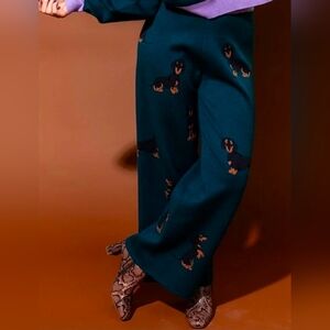 Dressed in LALA Oui Oui Weenie Dog Knit Pants size Medium